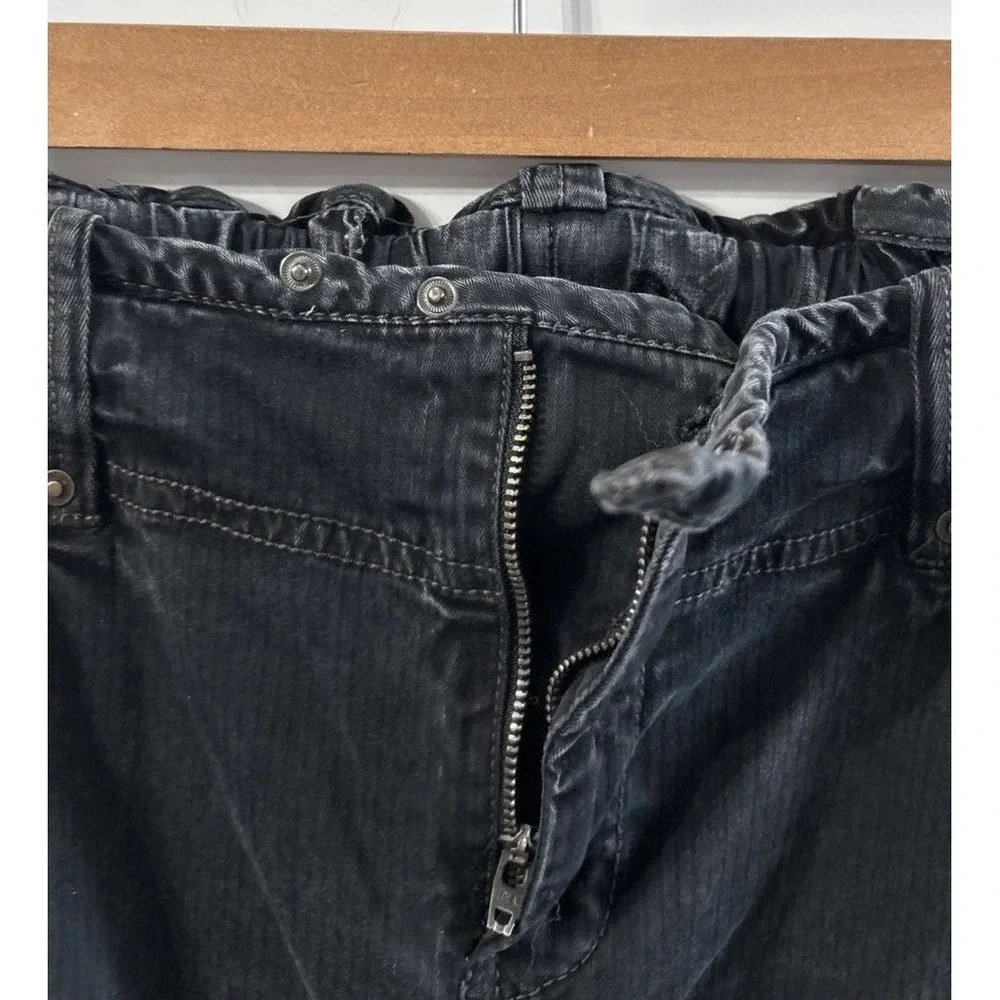 Free People Can't Compare Slouch Cargo Pants Zipper Pockets Black Small Y2K